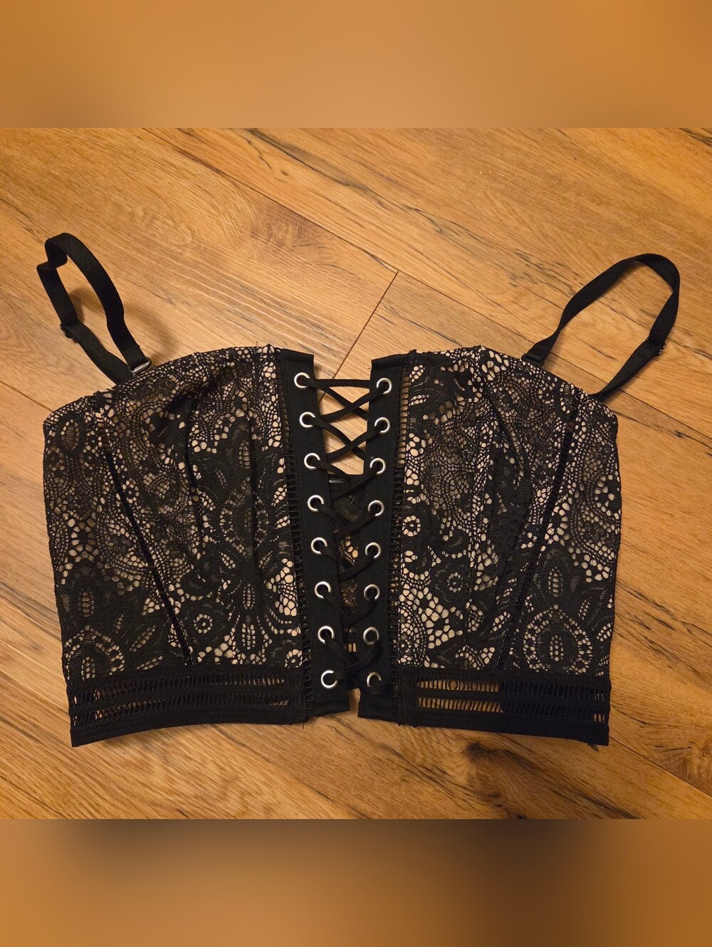 Victoria's Secret Black Lace Corset Bralette
